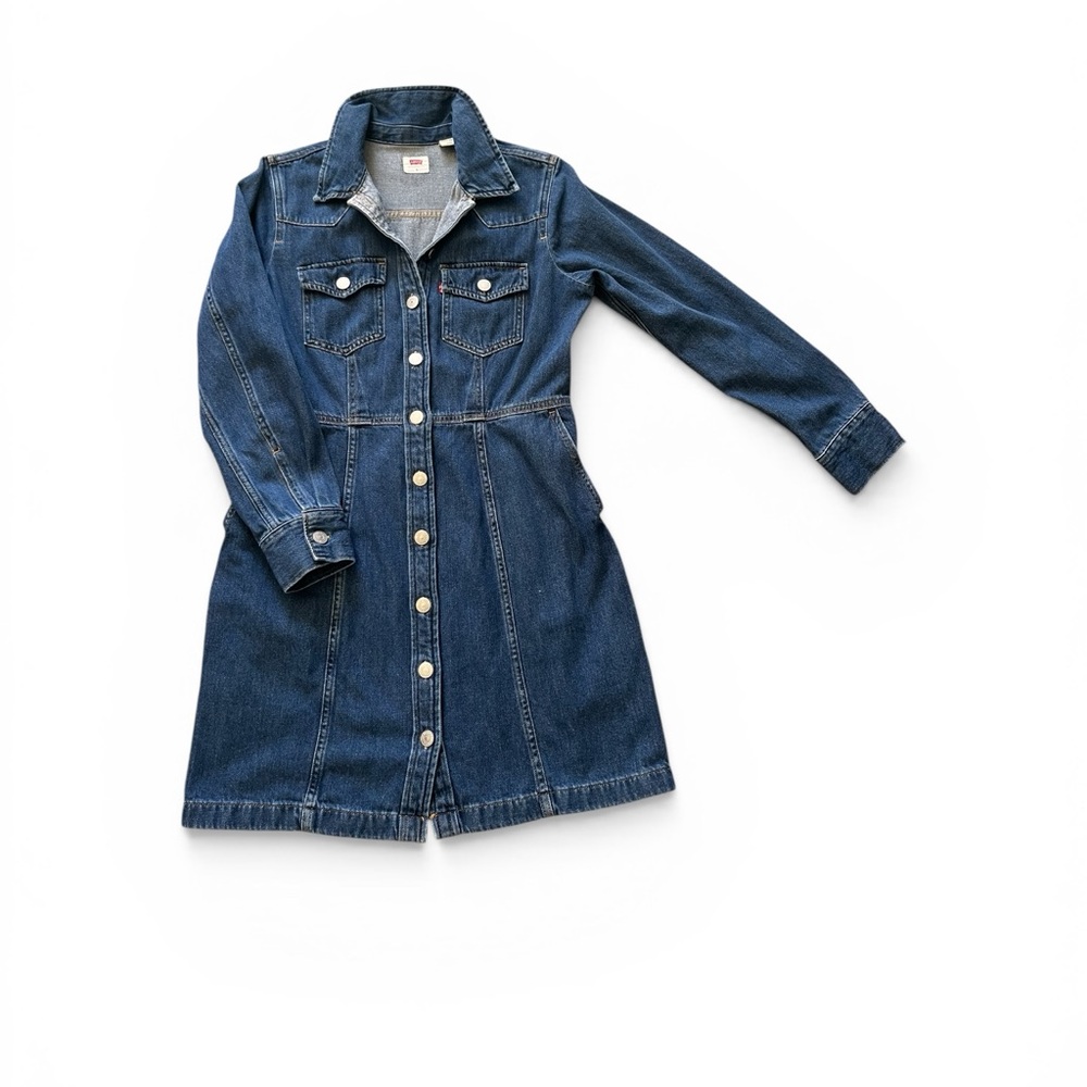 Levi's Denim Long Sleeve Dress - Classic Blue